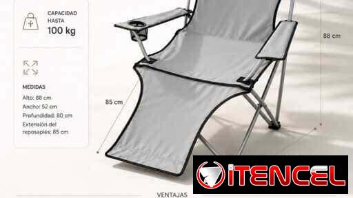 Artículos para el hogar y esta  Silla Plegable Reclinable para Playa y Camping con Reposapiés 💰 37 USD. 📞56249037