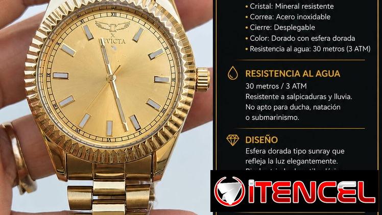 RELOJ INVICTA DORADO LUXURY con mensajería incluida