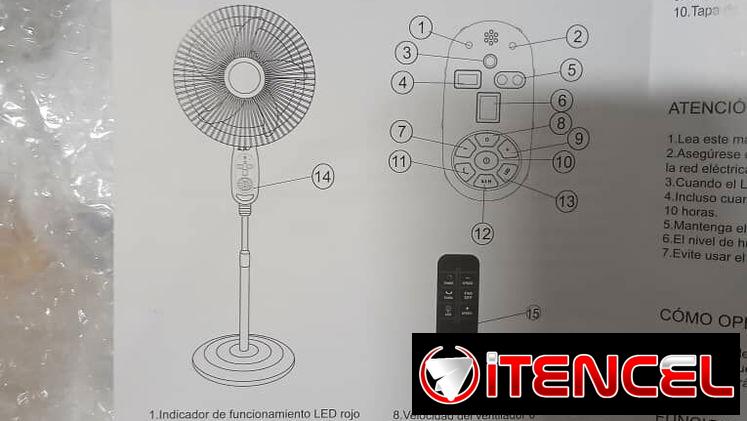 ● Ventilador Recargable 18′ • Bravoking • Duración de carga 11- 15  horas  • 9