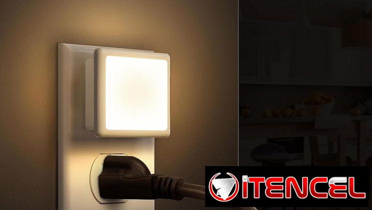 Lampara Luz nocturna, luces nocturnas enchufables a la pared,sensor de atardecer a amanecer, luz nocturna