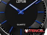 LOTUS Reloj Hombre Analógico de Acero Inoxidable 316l Negro – Movimiento de Cuarzo – Cristal Mineral de Alta Resistencia