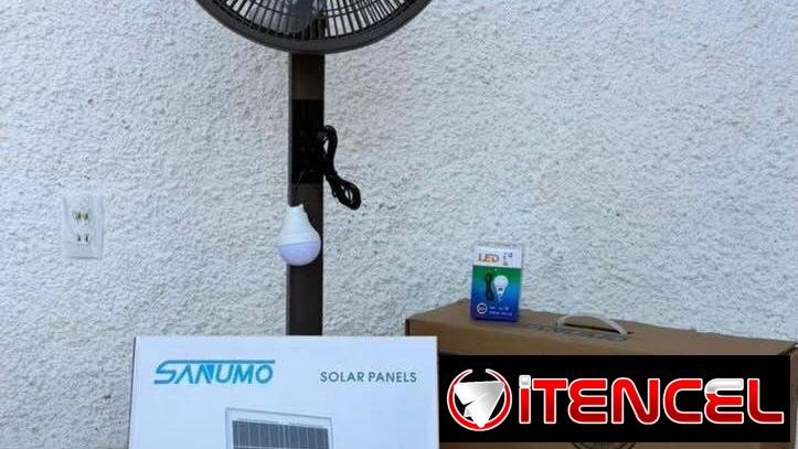 Ventilador recargable SANUMO con panel solar