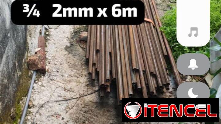 Tubos de 3/4 de 6 m y 2 mm de grosor de hierro