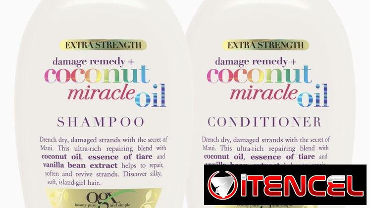 OGX Coconut Miracle Oil champú y acondicionador sin sal para cabello seco y dañado