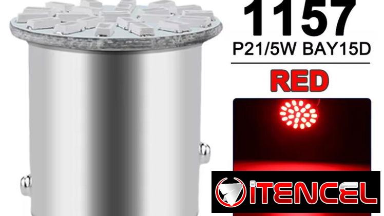 BOMBILLO 1157 DE 2 CONTACTOS LED ROJO