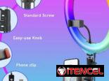 🌈 Aro de Luz LED RGB 12” – Trípode 63” – Soporte Smartphone