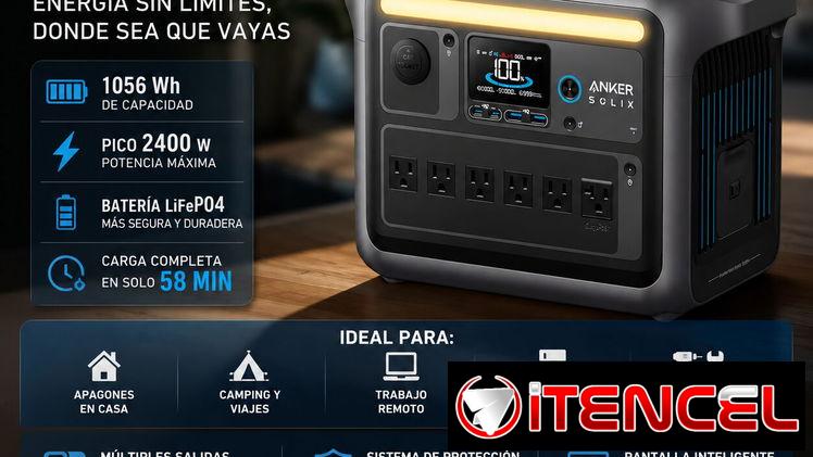 Anker SOLIX C1000 1056Wh | Planta Eléctrica Portátil LiFePO4 | 2400W Pico | 690 USD | Contacto 55919946