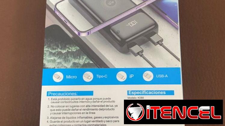Power Bank Moreka 20mil mAh Cargador inalámbrico por inducción  4 puertos diferentes de carga Precio:$40
