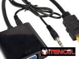 Adaptador HDMI-VGA con salida de audio(HDMI punta Dorada)..Nuevo