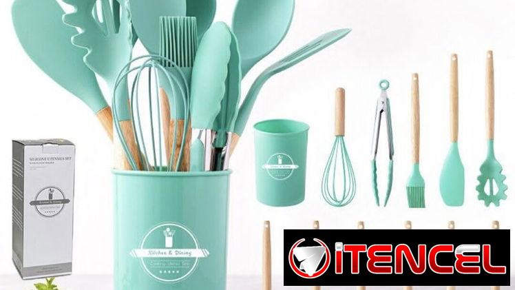 Utensilios de cocina de silicona antiadherente