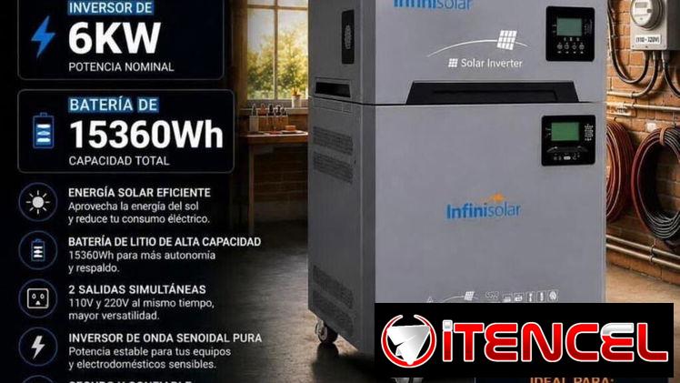 Inversor solar más batería de Litio nuevo