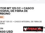 MOTO MT 125 cc + CASCO INTEGRAL DE FIBRA DE CARBONO