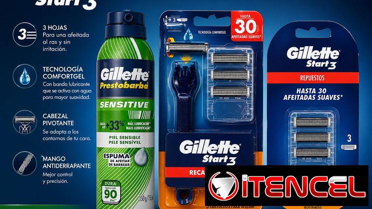 ESPUMA DE AFEITAR Y MAQUINA DE AFEITAR GILLETTE CON 6 REPUESTOS
