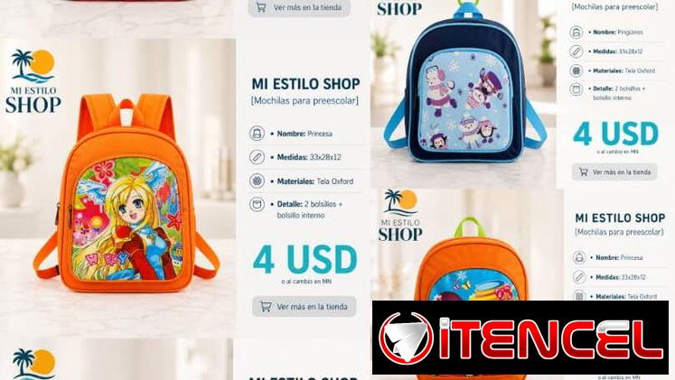 Mochilas para cuido o escuela