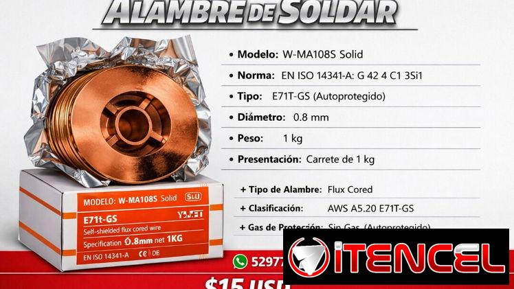 Rollo de Alambre para Soldar 0.8mm 1kg