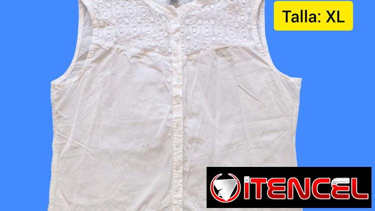 SE VENDE BLUSA DESMANGADA BLANCA DE MUJER TALLA M 1500 CUP