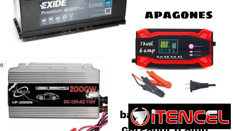 Combo para los apagones convertidor bateria y cargador de bateria
