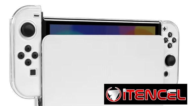 ☎️53544655 🛵 Entrega Disponible ⭐Funda Transparente Protectora para Nintendo Switch OLED con Agarre Ergonómico ⭐