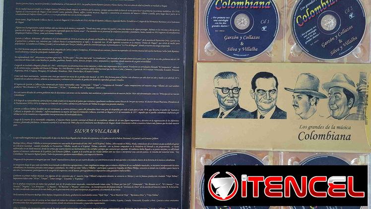 Álbum de lujo con 4 CD de cantores colombianos famosos e icónicas canciones, nuevo en 2000 cup