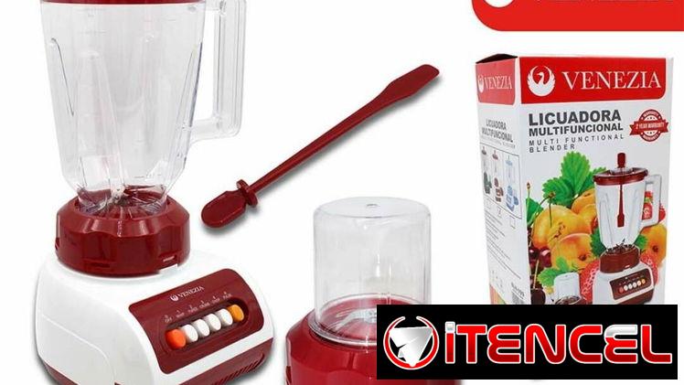 Licuadora Venezia 1500 ml. Incluye removedor y picador de especias, vaso Plástico.   Garantía de 15 días