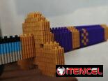 Figura decorativa Katana Lego con su base