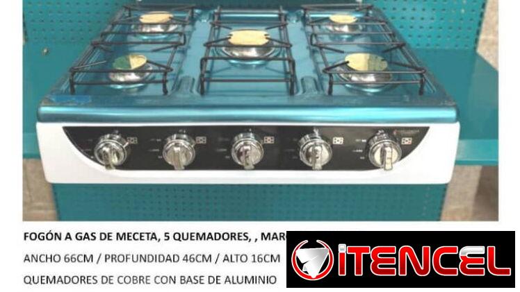 Cocina de gas blanca  5 hornillas