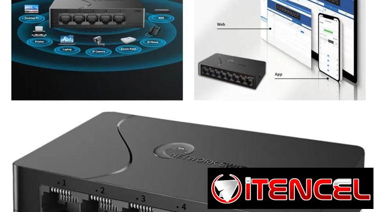 Switch plástico 5 puertos a GB. En su casa