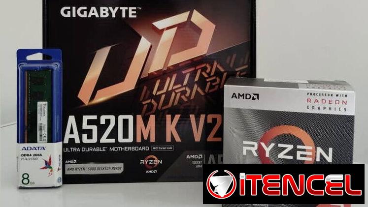 Kit de Ryzen 5 3400G con A520 de Gigabyte y 8GB -250