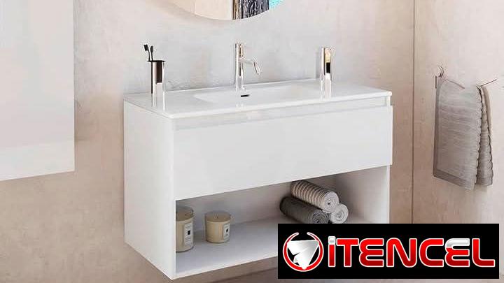 Bloques de vidrio y mueble con lavamanos