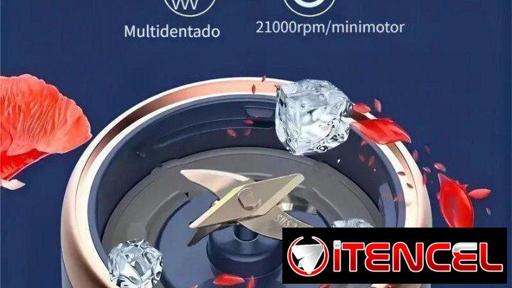 Batidora portatil USB de 6 cuchillas de acero inoxidable Capacidad: 450 ml Color: Rosada