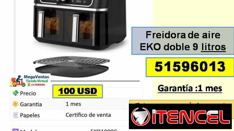 MV-613-Freidora de aire EKO doble 9 litros…..100 USD…51596013….Transporte costo adicional