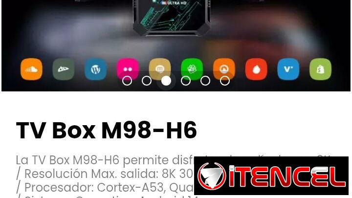TV Box M98-H6. Se incluye: Mando a distancia y cable HDMI