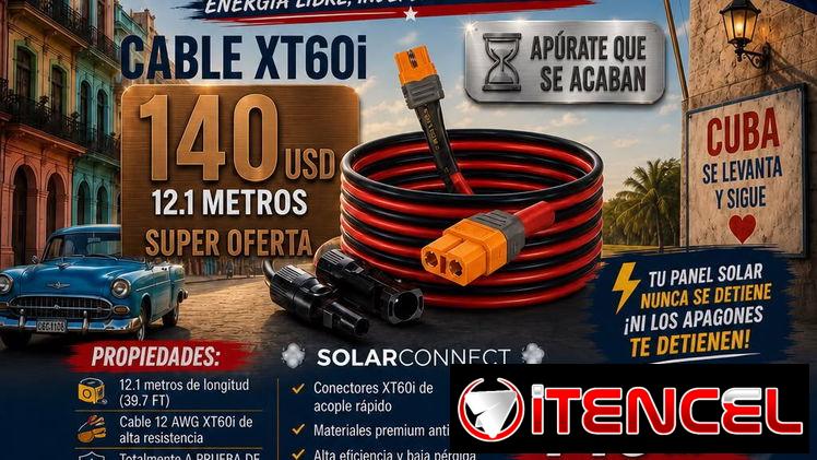 ⚡️☀️¿Buscas una conexión segura y eficiente para tu sistema solar? Con el Cable XT60i de 12.1 metros, podrás aprovechar
