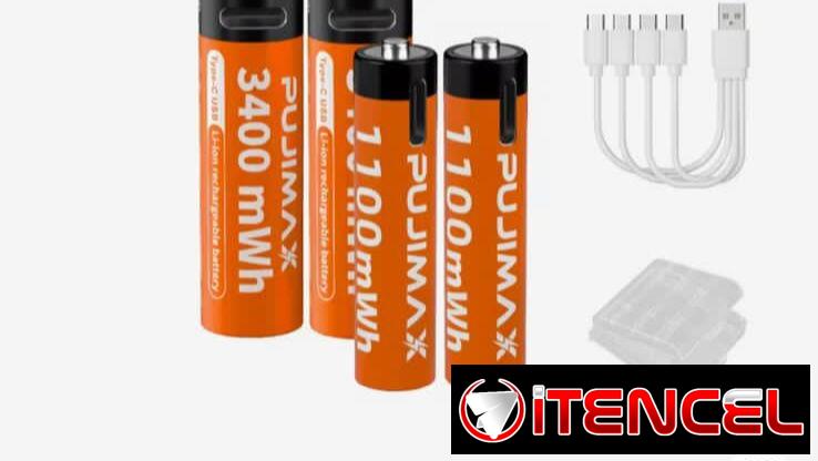 Batería, pilas recargables, tipo AA,AAA. Con entrada Tipo C