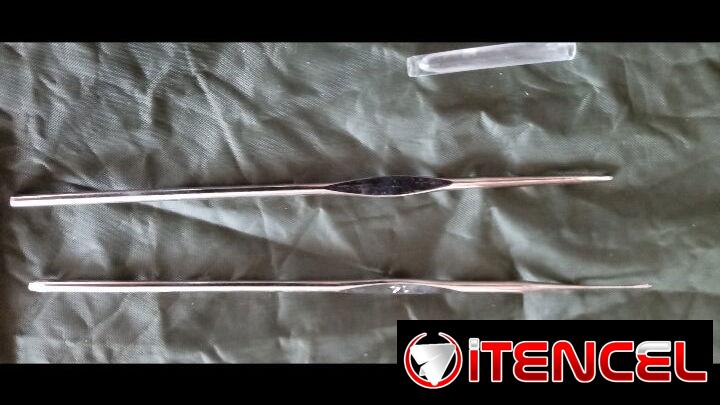 Aguja finita para tejer cabello (0,65mm a 0,9usd) y aguja standard para tejer crochet (precio depende de la medida)