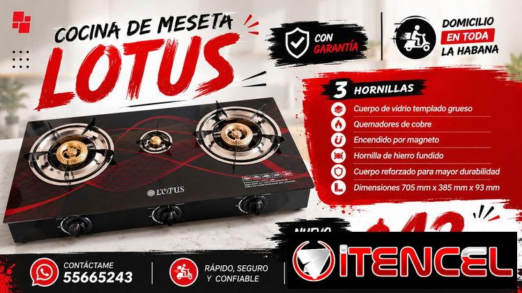 Cocina de Gas de Meseta 2 hornillas Milexus Cristal Templado