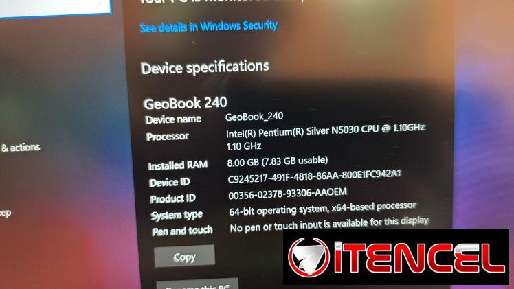 GEOBOOK, INTEL PENTIUM N5030, 8GB RAM, 128 SSD