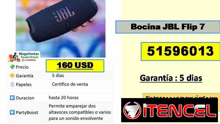 MV-613-Bocina JBL Flip 7…..160 USD…51596013…transporte costo adicional