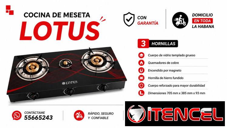Fogon Cocina de Gas Lotus 3 Hornillas