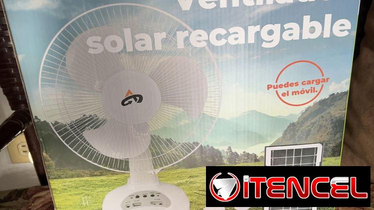 Ventilador Recargable con Panel Solar