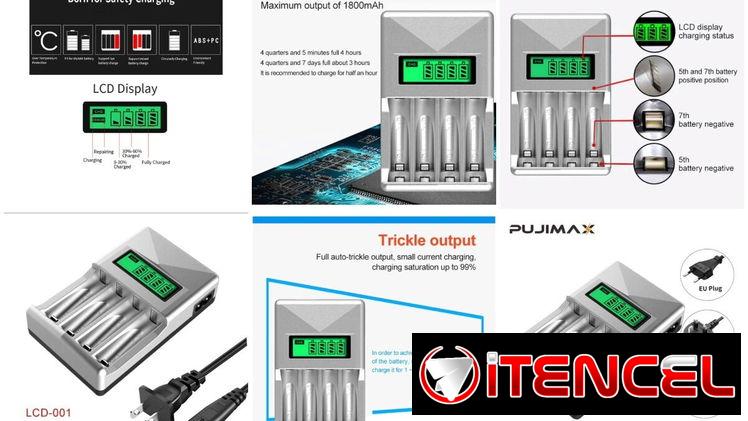 Cargador de pilas o batería inteligente con pantalla LCD !