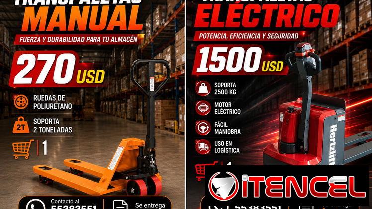 traspaletas mecánicas y eléctricas nuevas en caja