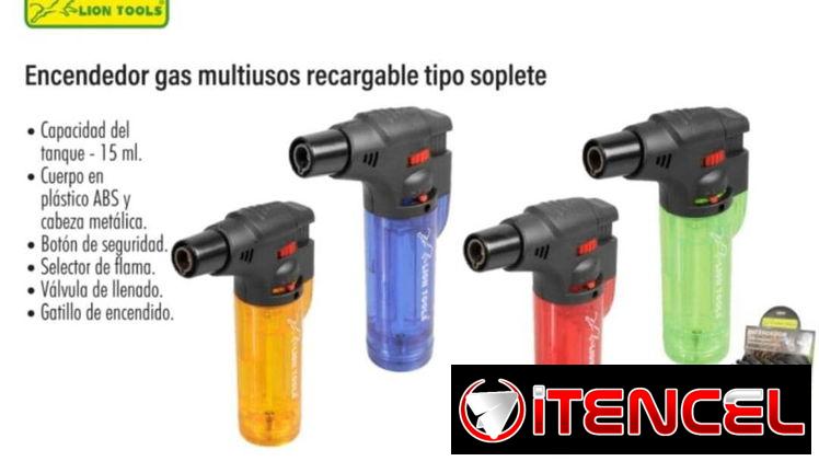 Encendedor recargable multiusos tipo soplete