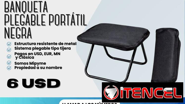 ✨ BANQUETA PLEGABLE PORTÁTIL NEGRA ✨ 💲 PRECIO: 6 USD