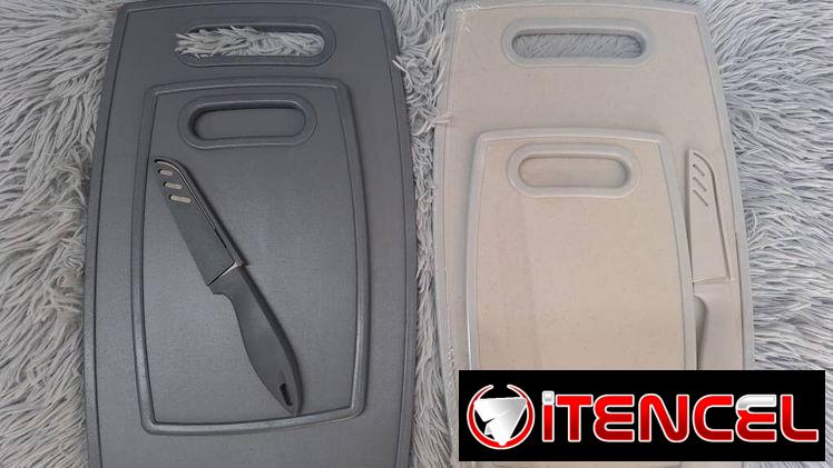 Set de 2 tablas de picar gordas con cuchillo (G2)