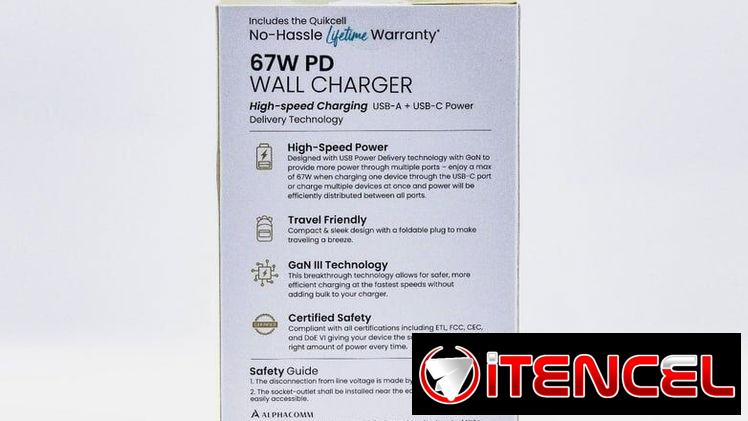 ⚡️ Cargador Quikcell 67W PD GaN – Nuevo
