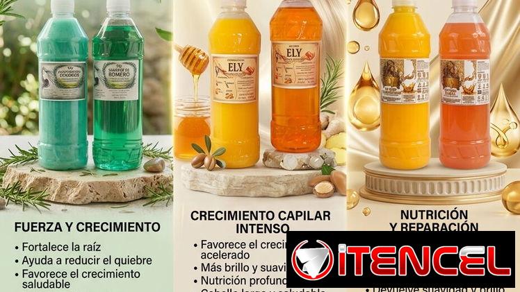 Champú y Acondicionador de: Romero, Rapunzel y Oro Líquido
