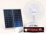Ventilador Recargable con panel solar y bombillo