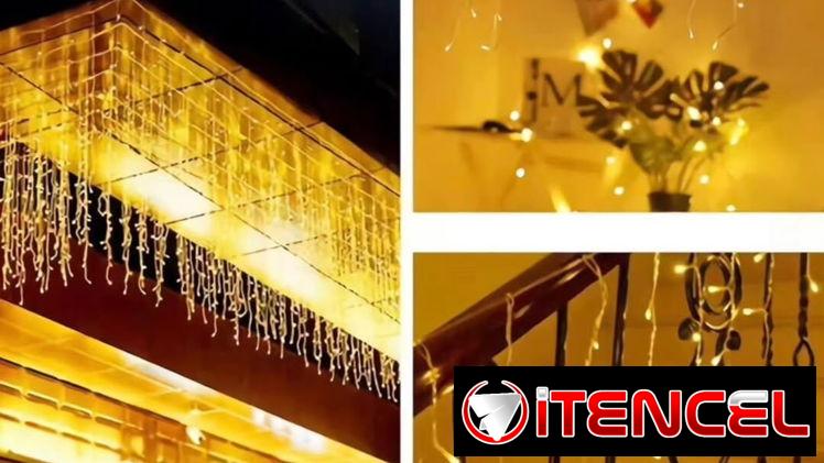Luces de Navidad, 360 luces LED, exteriores,  cable transparente,  8 modos de luces. 29 pies.
