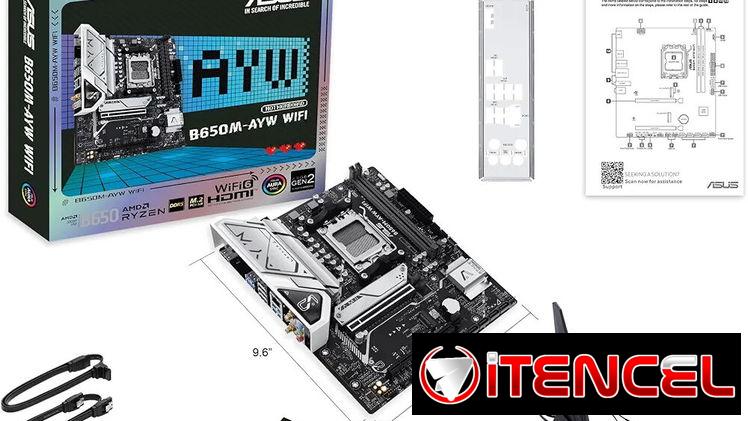 ☎️📲💲📞140usd ASUS B650M-AYW WiFi AMD B650 Micro-ATX Motherboard with DDR5, PCIe 5.0 M.2 Support, HDMI, Realtek 2.5Gb E
